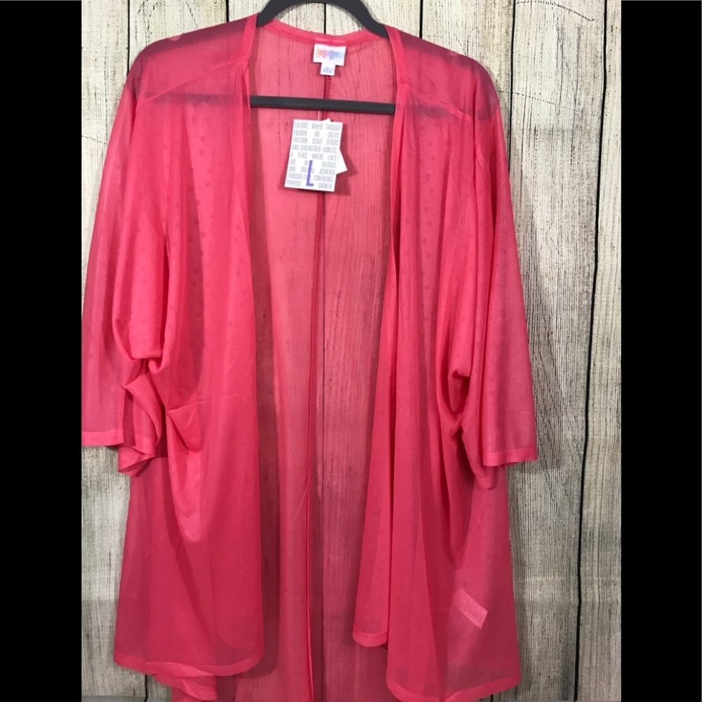 LuLaRoe Lindsay sheer cardigan coverup -large